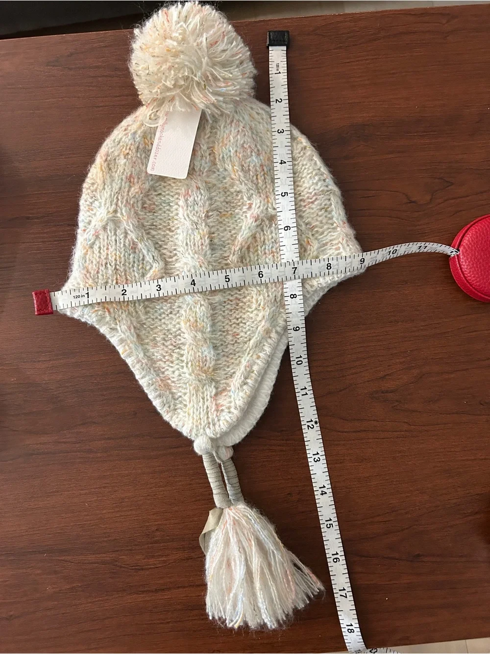 NWT Milly Mook Kids Multi-Tone Speckle Cable Knit Pom Earflap Beanie Hat Pastel